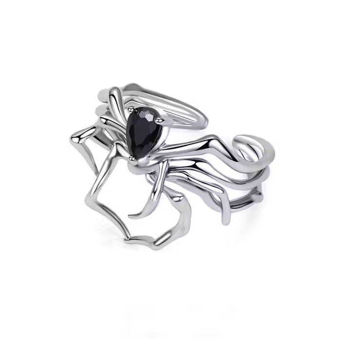 Jewelry × Vintage Goth Spider Ring for Women, Punk Ring, Grunge Ring Size ONE SIZE - 5 Thumbnail