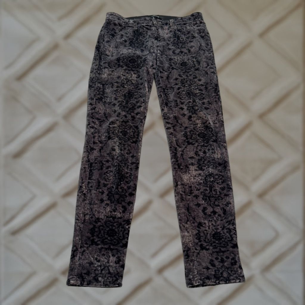 J Brand J Brand 815 Super Skinny Mirage Corduroy Pants 28 Black Gray Brocade Damask Women Size 28" / US 6 / IT 42 - 1 Thumbnail