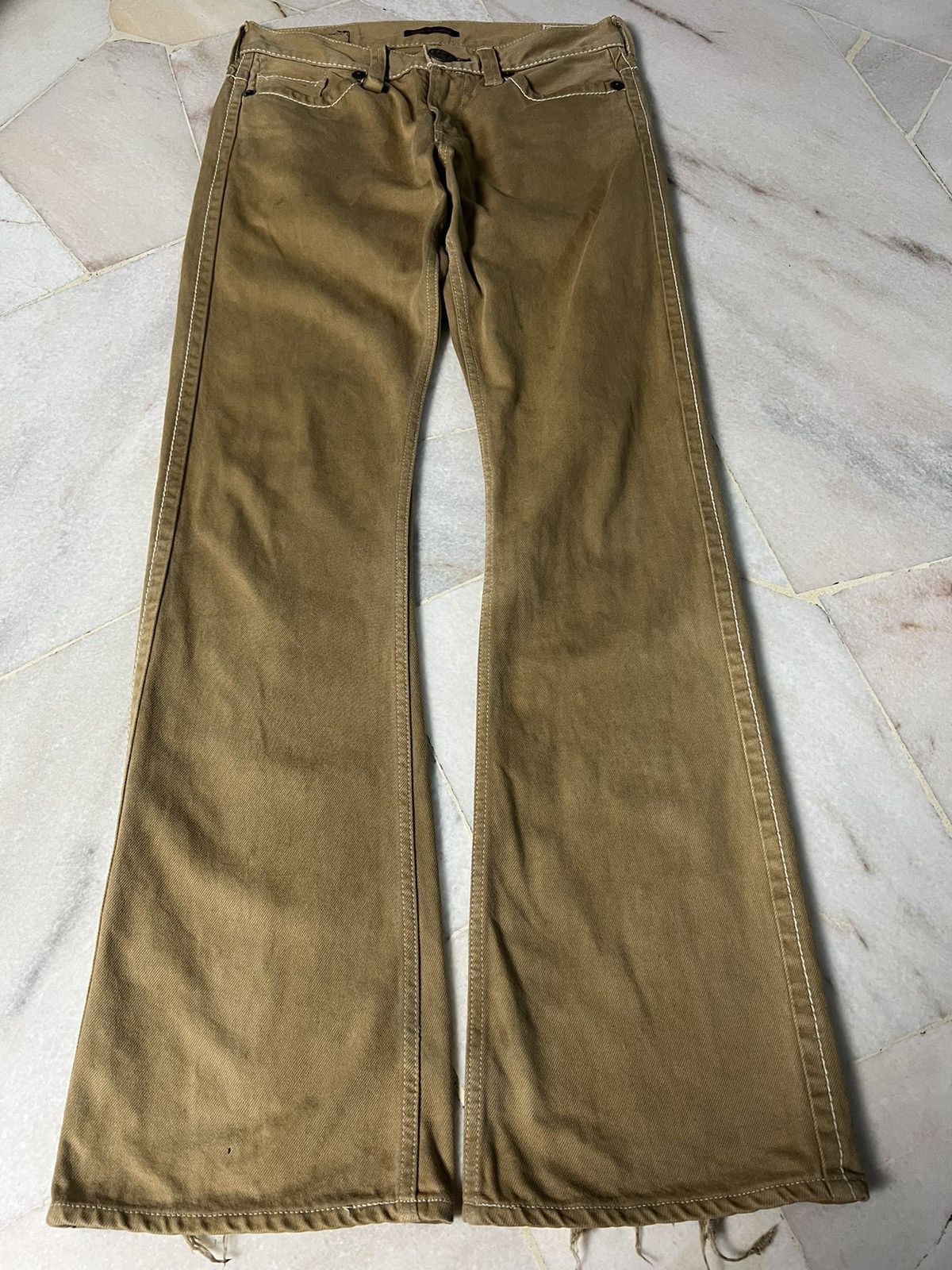 If Six Was Nine × Japanese Brand × Le Grande Bleu (L.G.B.) 💥FLARE💥 VINTAGE BLUE WAY DISTRESSED FLARE JEANS VERY RARE Size US 30 / EU 46 - 1 Thumbnail