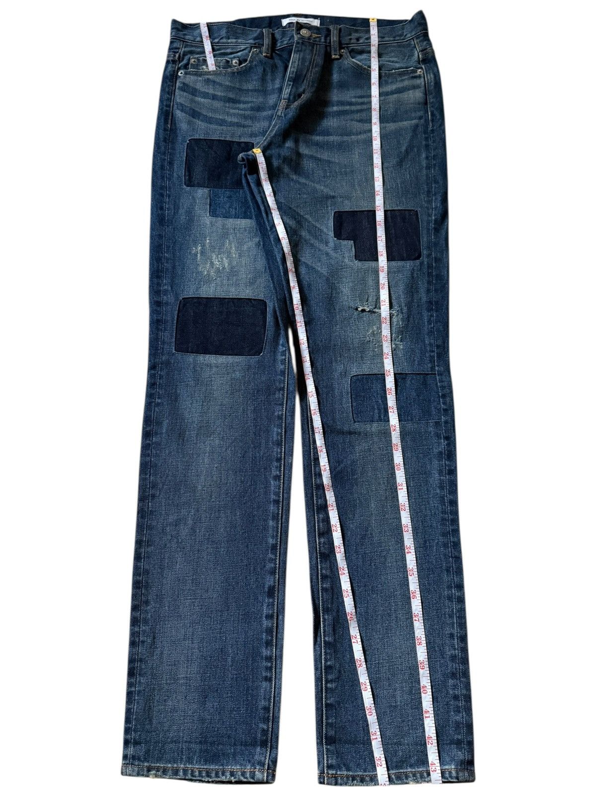 MOUSSY Vintage Moussy Blue Wash Patches Distressed Jeans Size US 33 - 7 Thumbnail