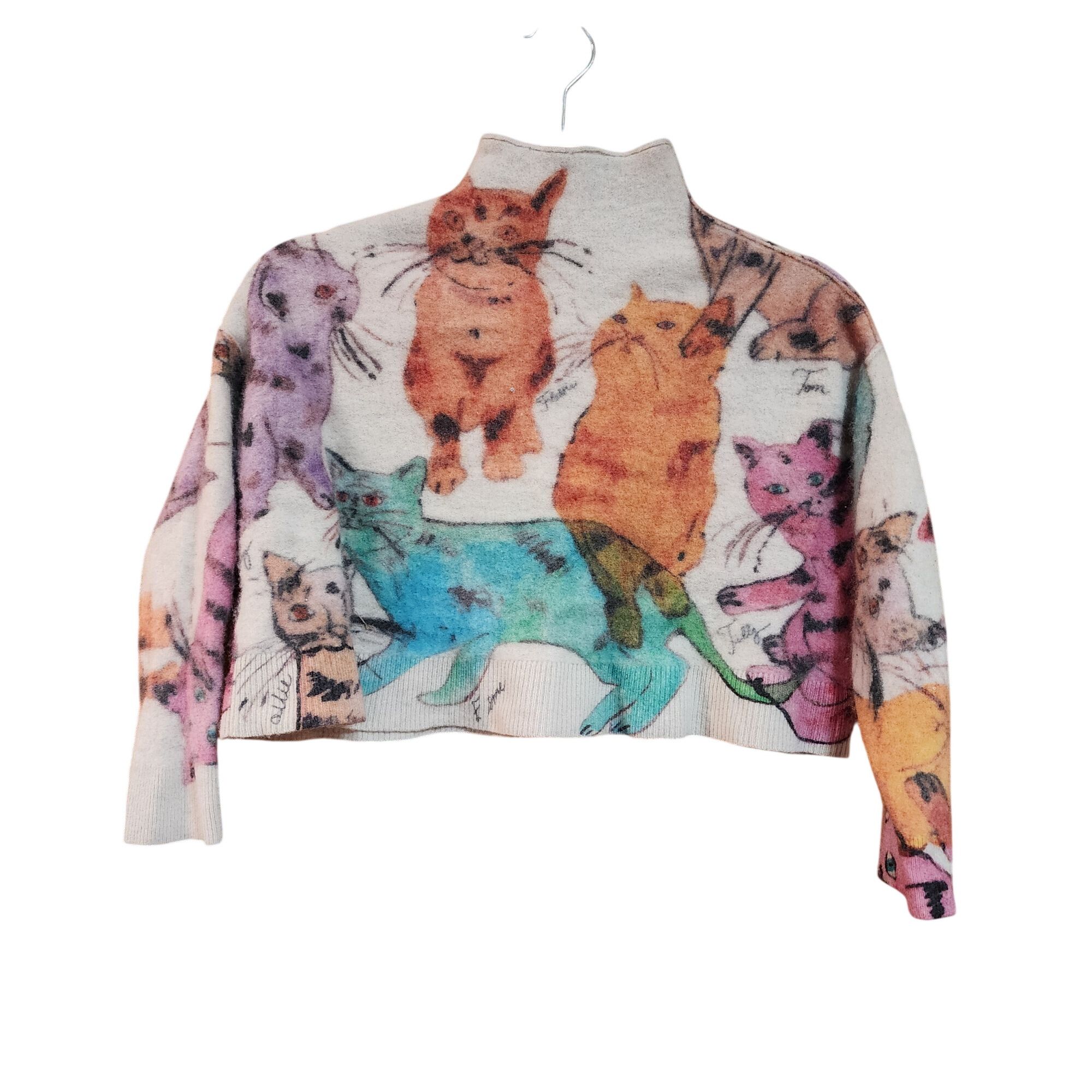 Anthropologie Anthropologie Pilcro 100% Cashmere Cropped 3/4 Sleeve Cat Sw Size XS / US 0-2 / IT 36-38 - 1 Thumbnail