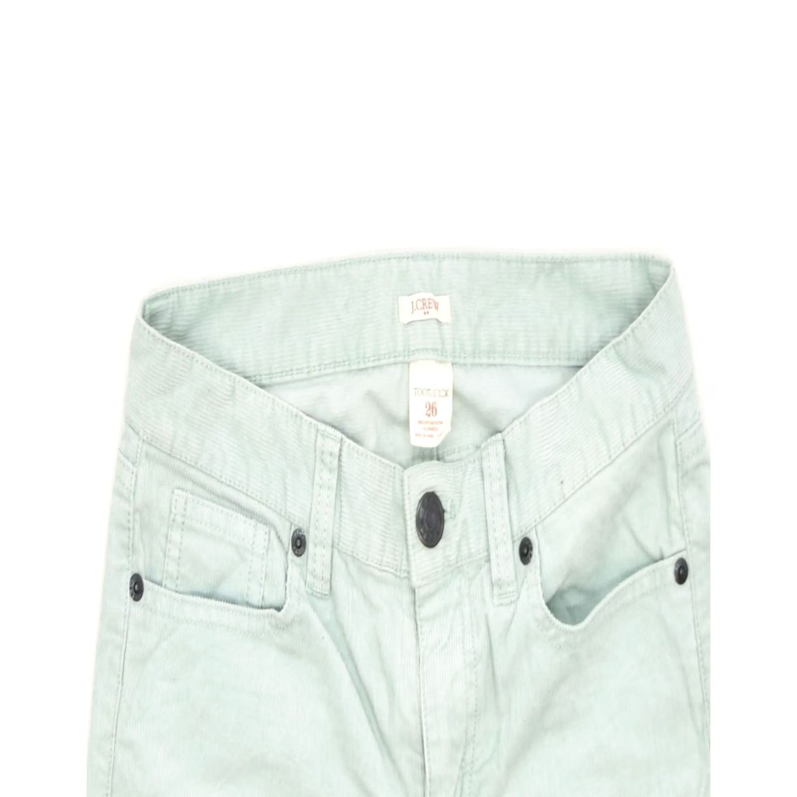 J.Crew J. CREW Womens Trousers Toothpick Tapered Corduroy Turquoise W26 L28 Size 26" / US 2 / IT 38 - 4 Thumbnail