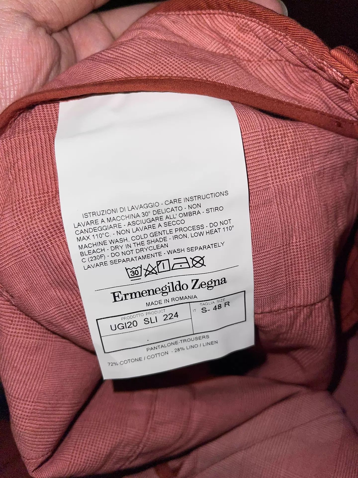 Ermenegildo Zegna Zegna Slim Washed Cotton-Linen Pants 48 Brick Red Size US 32 / EU 48 - 7 Thumbnail