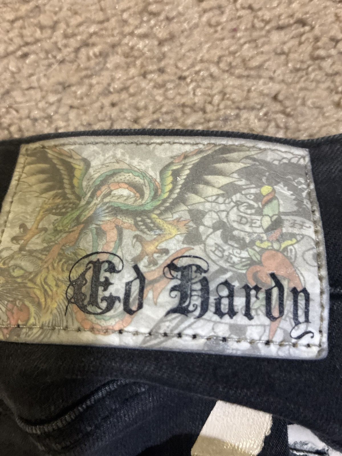 Ed Hardy ED HARDY WOMENS TIGER HEAD SLIM FLARE JEANS Size 34" / US 12 / IT 48 - 4 Thumbnail