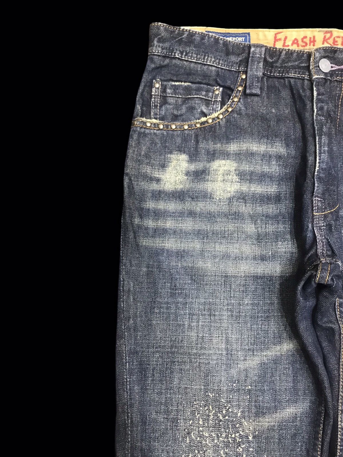 Japanese Brand 💥FLARE💥FLASH REPORT CRAZY DESIGN FLARE DENIM F187 Size US 32 / EU 48 - 4 Thumbnail
