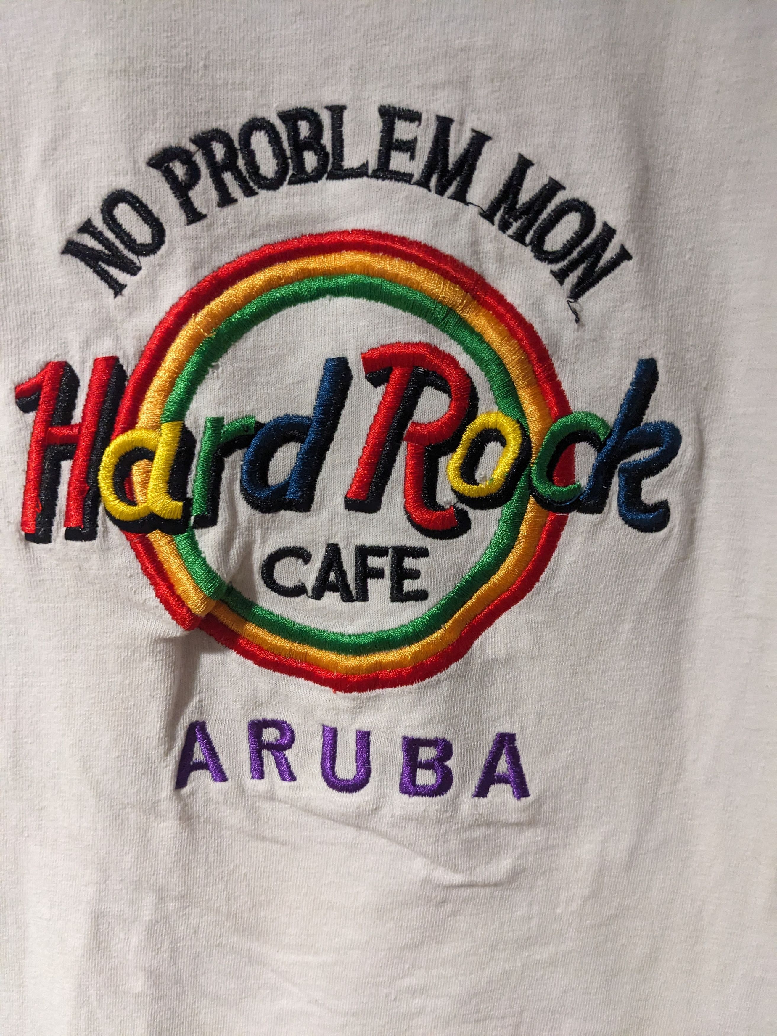 Hard Rock Cafe × Vintage Vintage Y2K Hard Rock Cafe Logo Aruba Rainbow No T-Shirt Size US XXL / EU 58 / 5 - 2 Thumbnail