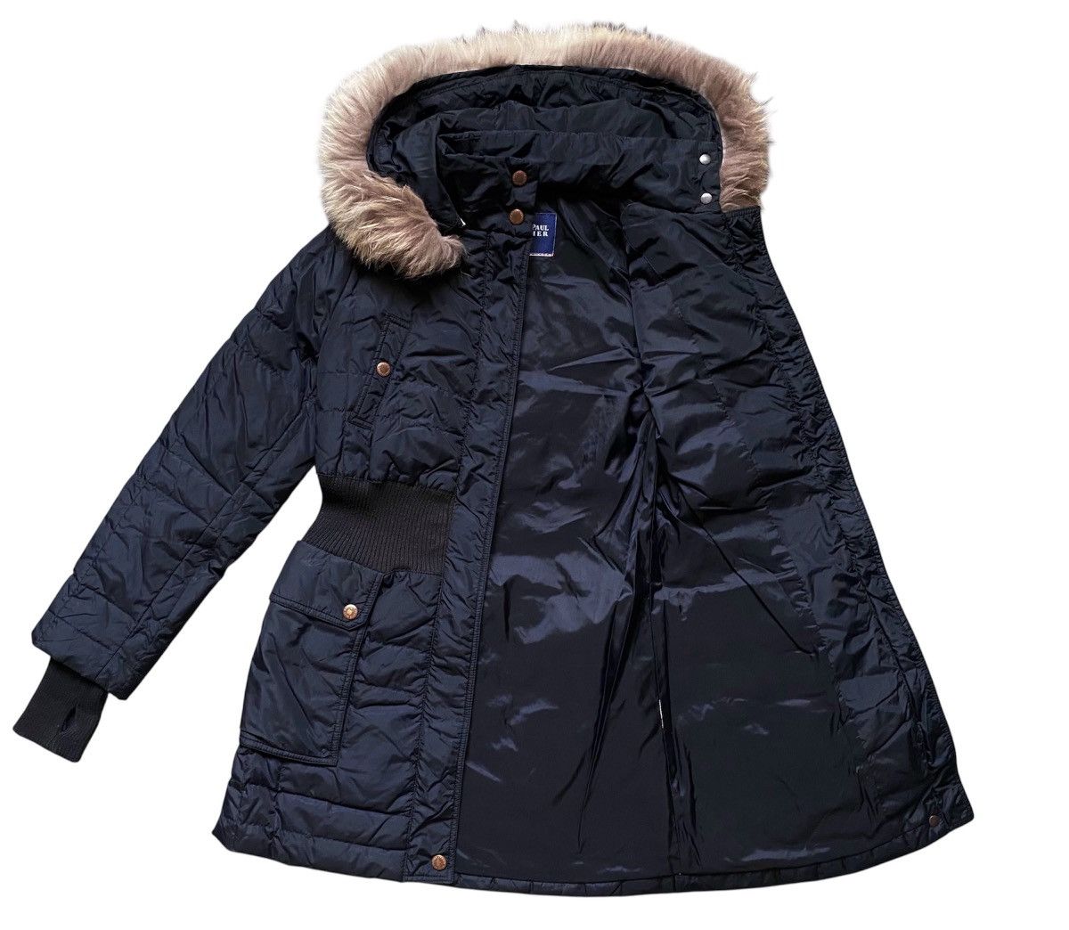 Jean Paul Gaultier Womens Jean’s Paul Gaultier Down Jacket Fur Trim Parka Black Size S / US 4 / IT 40 - 3 Thumbnail