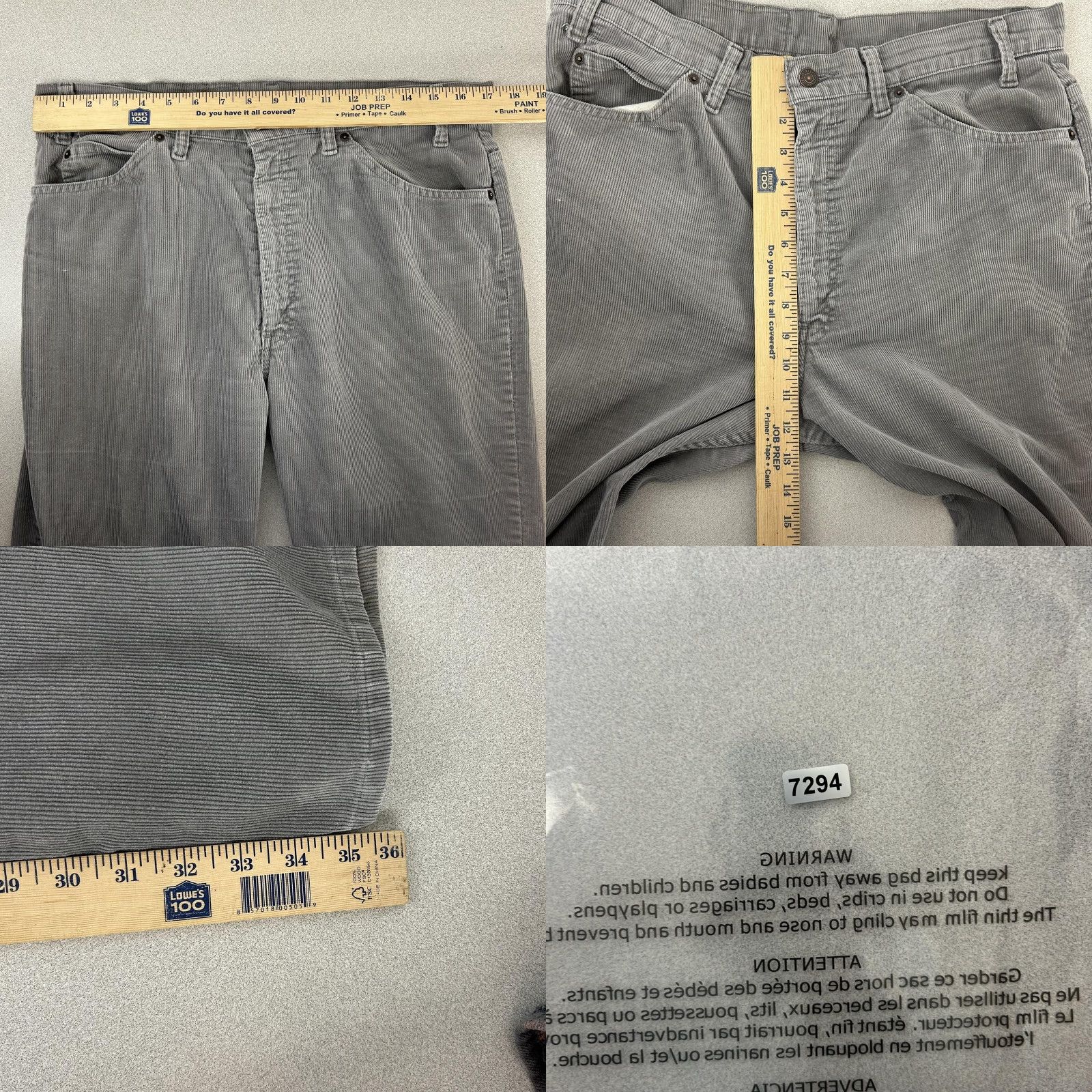 Levi's VTG 80s Levi's 517 Pants Mens 34x36 Gray Corduroy 5 Pocket Bootcut USA Size US 34 / EU 50 - 9 Thumbnail