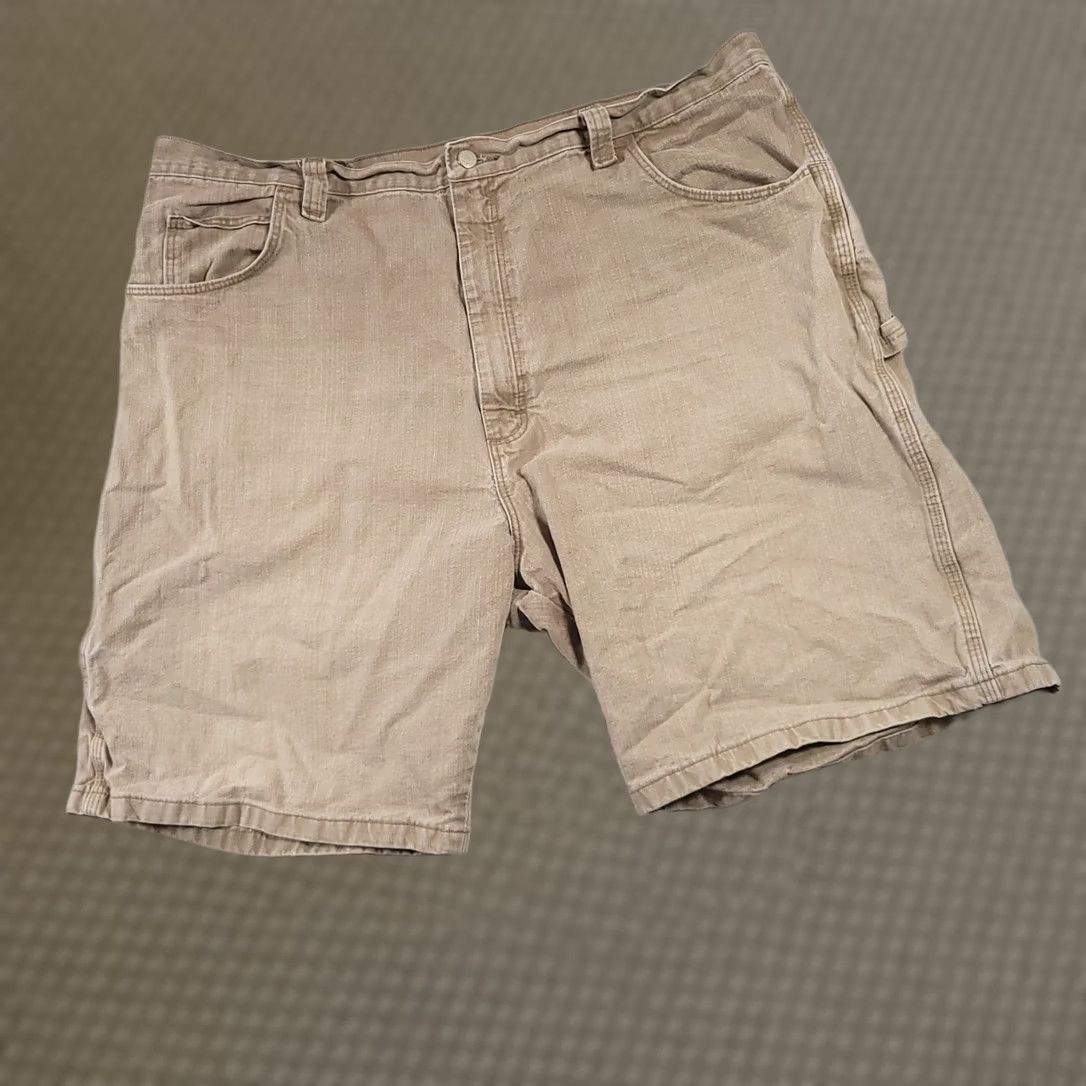 Wrangler Wrangler Shorts Carpenter Canvas Work Construction Rugged Mens 42 Grunge Tan Shorts 42 Mens Brown Canvas Workwear Grunge Wrangler Size US 42 / EU 58 - 1 Thumbnail