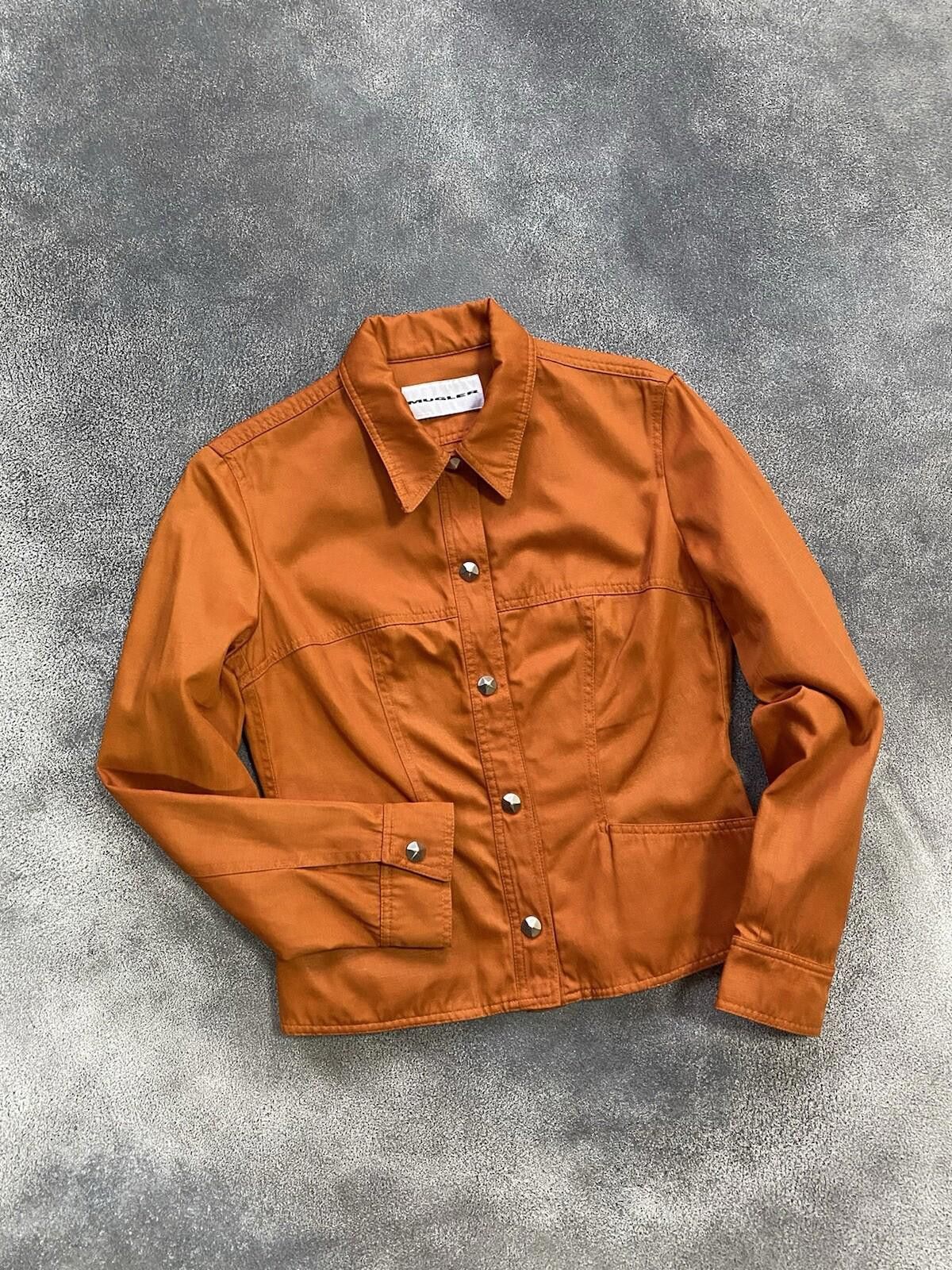 Mugler 2000’s Mugler Collar Press-Stud Orange Jacket Vintage Size M / US 6-8 / IT 42-44 - 3 Thumbnail