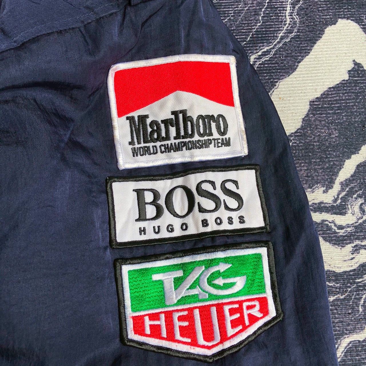 Vintage RARE Vintage 90s Goodyear F1 Racing Patch Quilted Jacket Size US M / EU 48-50 / 2 - 8 Thumbnail