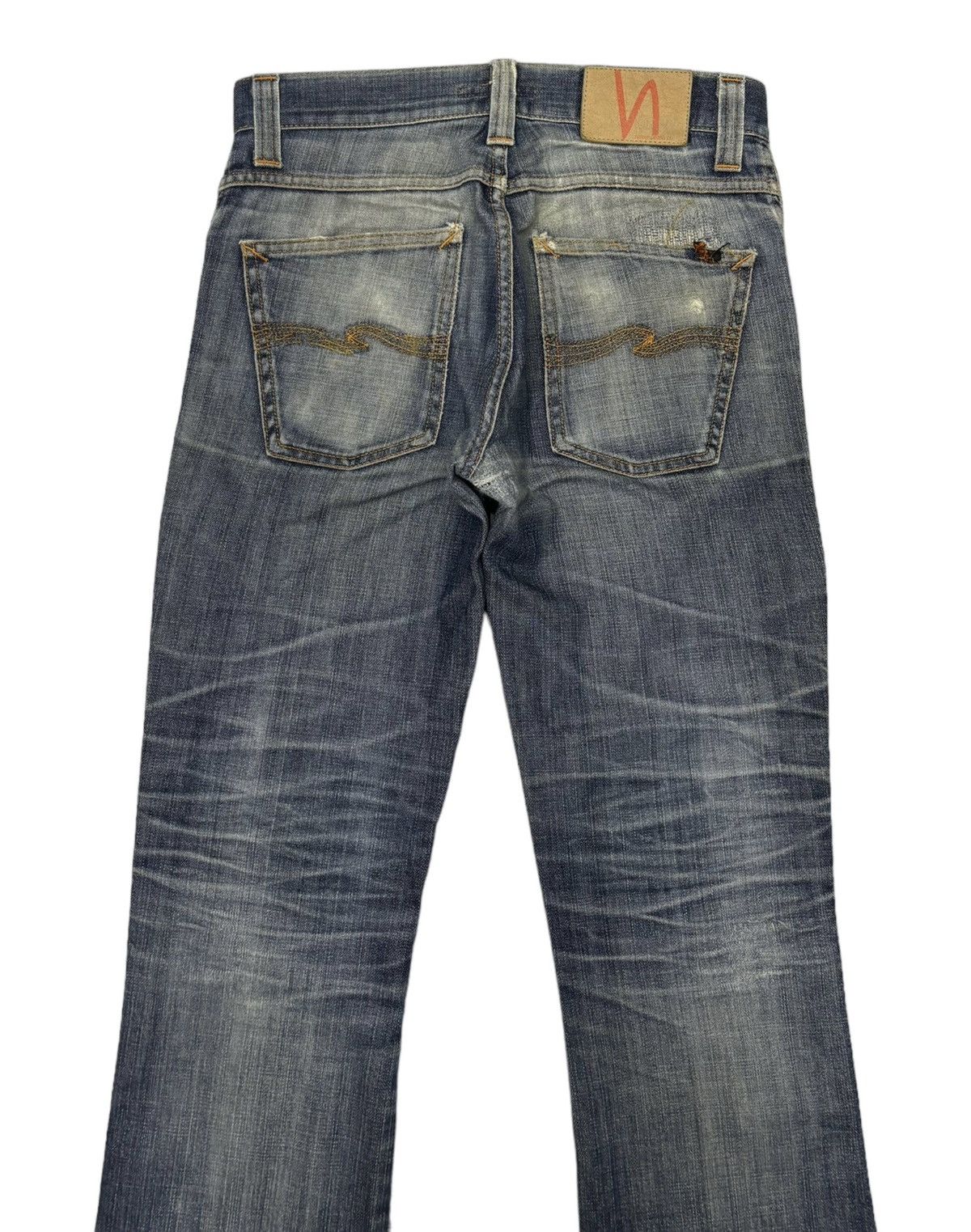 Nudie Jeans Nudie Jeans Bootcut Low Slim Jim Distressed Thrashed Denim Size US 30 / EU 46 - 6 Thumbnail