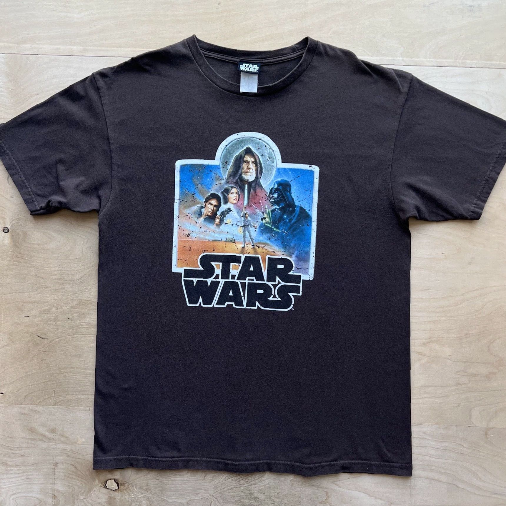 Vintage VINTAGE Star Wars Shirt XL Brown Darth Vader Obi Wan Skywalker 90s Movie Graphic Print T-Shirt Mens Size US XL / EU 56 / 4 - 2 Thumbnail