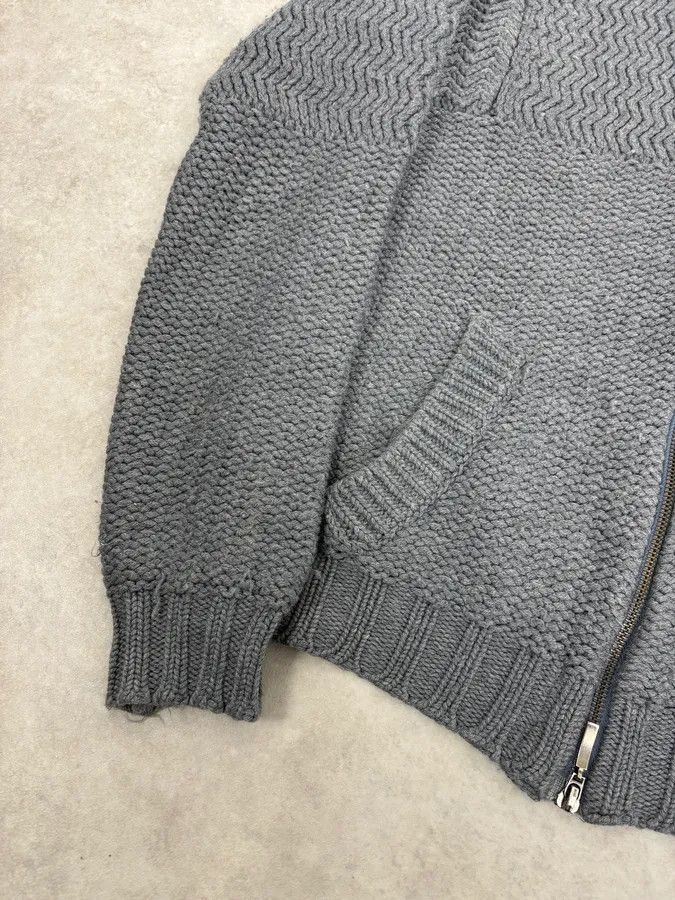 Daniele Alessandrini 2000s Daniele Alessandrini Textured Classy Gray Wool Zip-Up Sweater Size US S / EU 44-46 / 1 - 8 Thumbnail