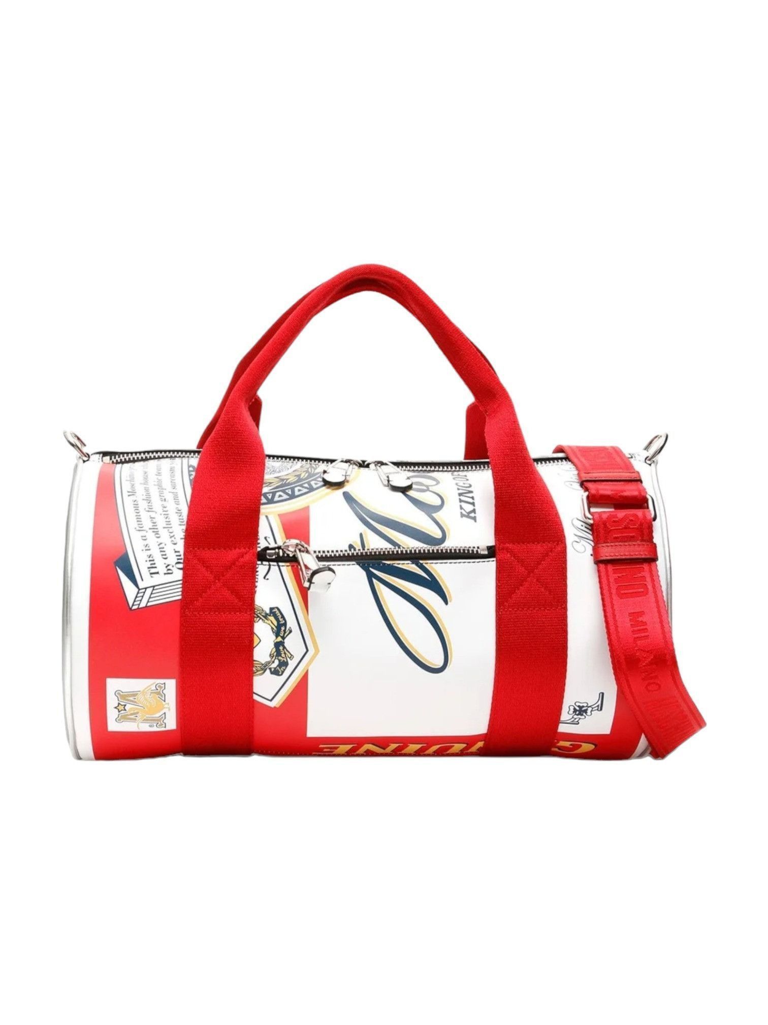 Moschino Budweiser Beer Can Leather Duffel Bag $1200 Size ONE SIZE - 1 Thumbnail