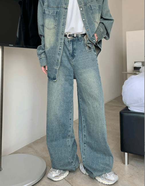 Japanese Brand Men's vintage distressed washed American casual jeans Size US 32 / EU 48 - 4 Thumbnail