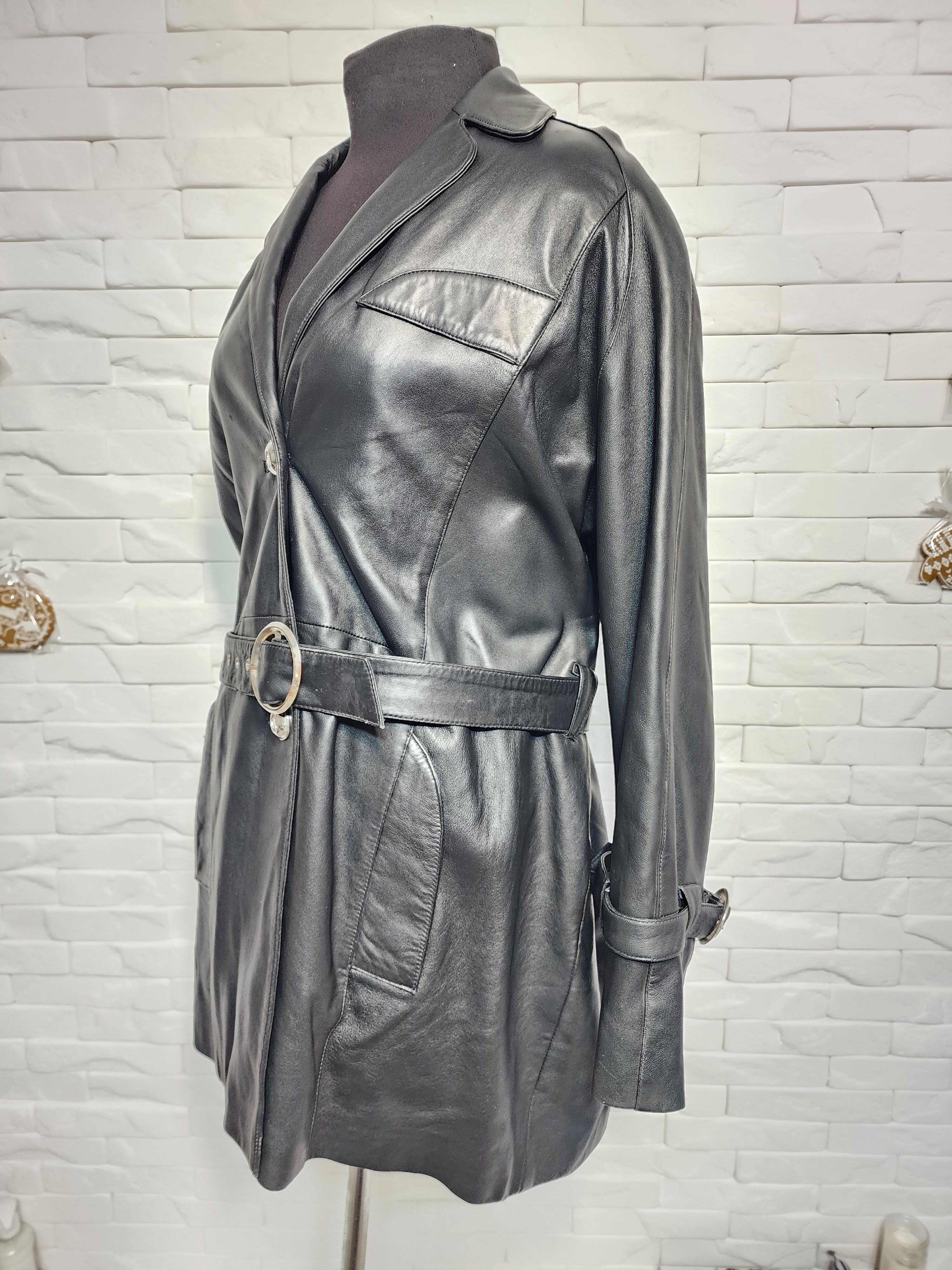 Other Elegant Black Genuine Leather Women's Jacket: Size XXL / US 16-18 / IT 52-54 - 2 Thumbnail