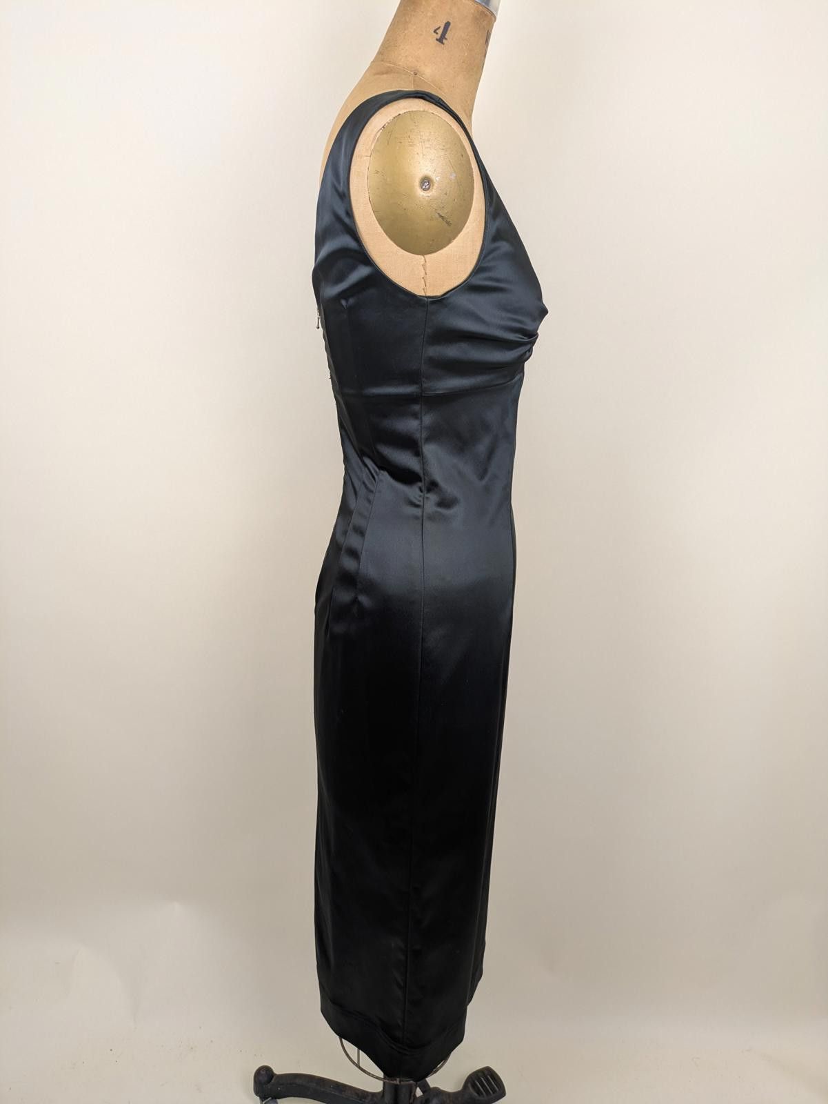 Dolce & Gabbana D&G black satin bow bodycon slinky dress Size S / US 4 / IT 40 - 6 Thumbnail
