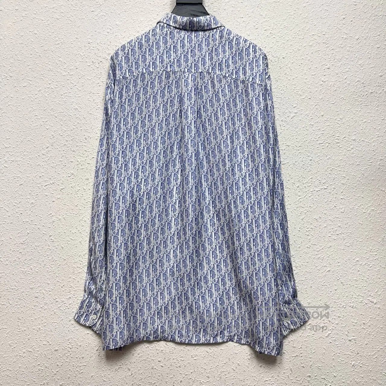 Dior Dior size39 New LOGO Silk Full-Print Old-Fashioned Shirt Size US M / EU 48-50 / 2 - 2 Thumbnail
