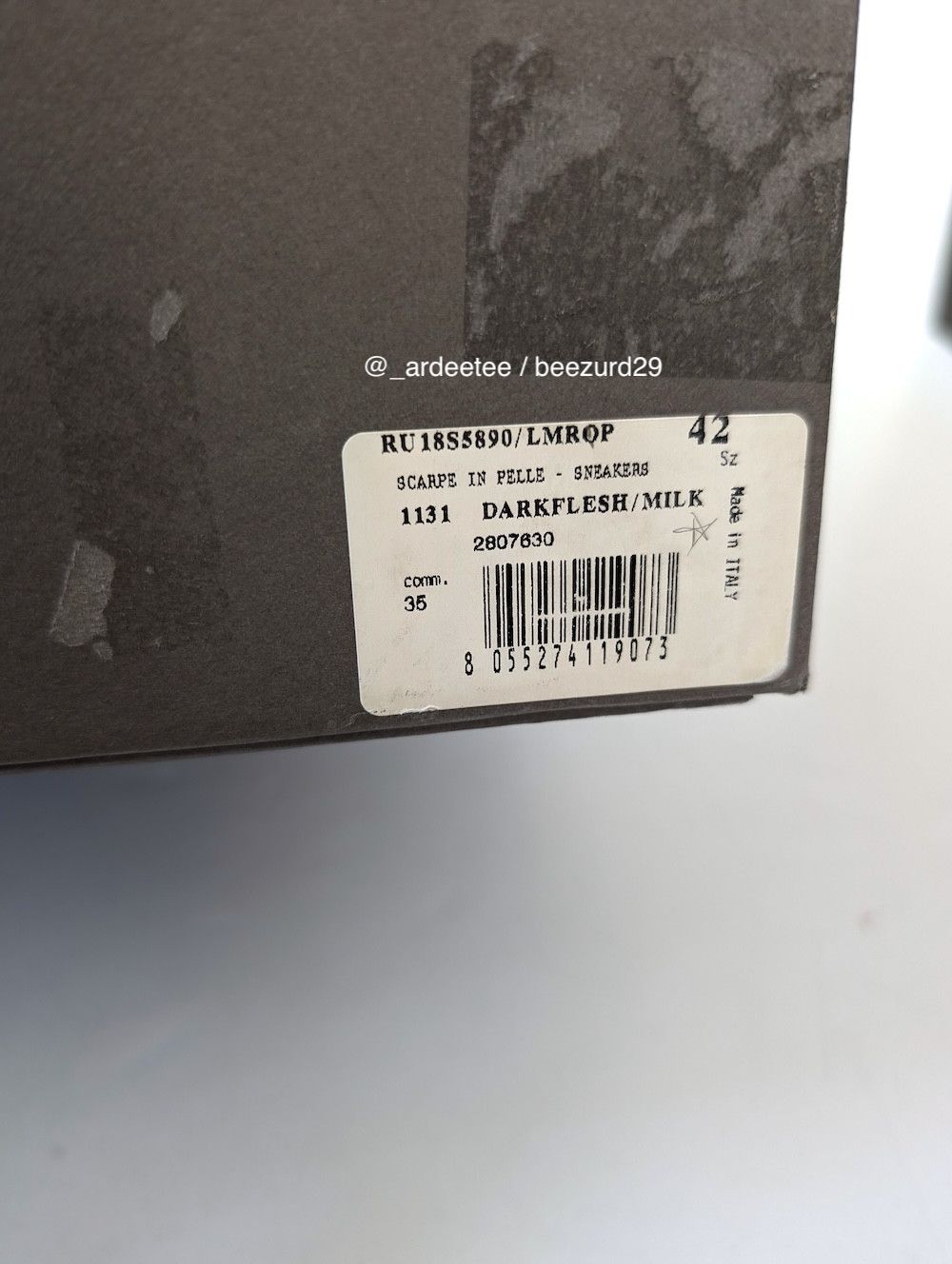 Rick Owens 💥1/1 UNRELEASED DARKFLESH LEATHER HIGH RAMONES Size US 9 / EU 42 - 13 Thumbnail