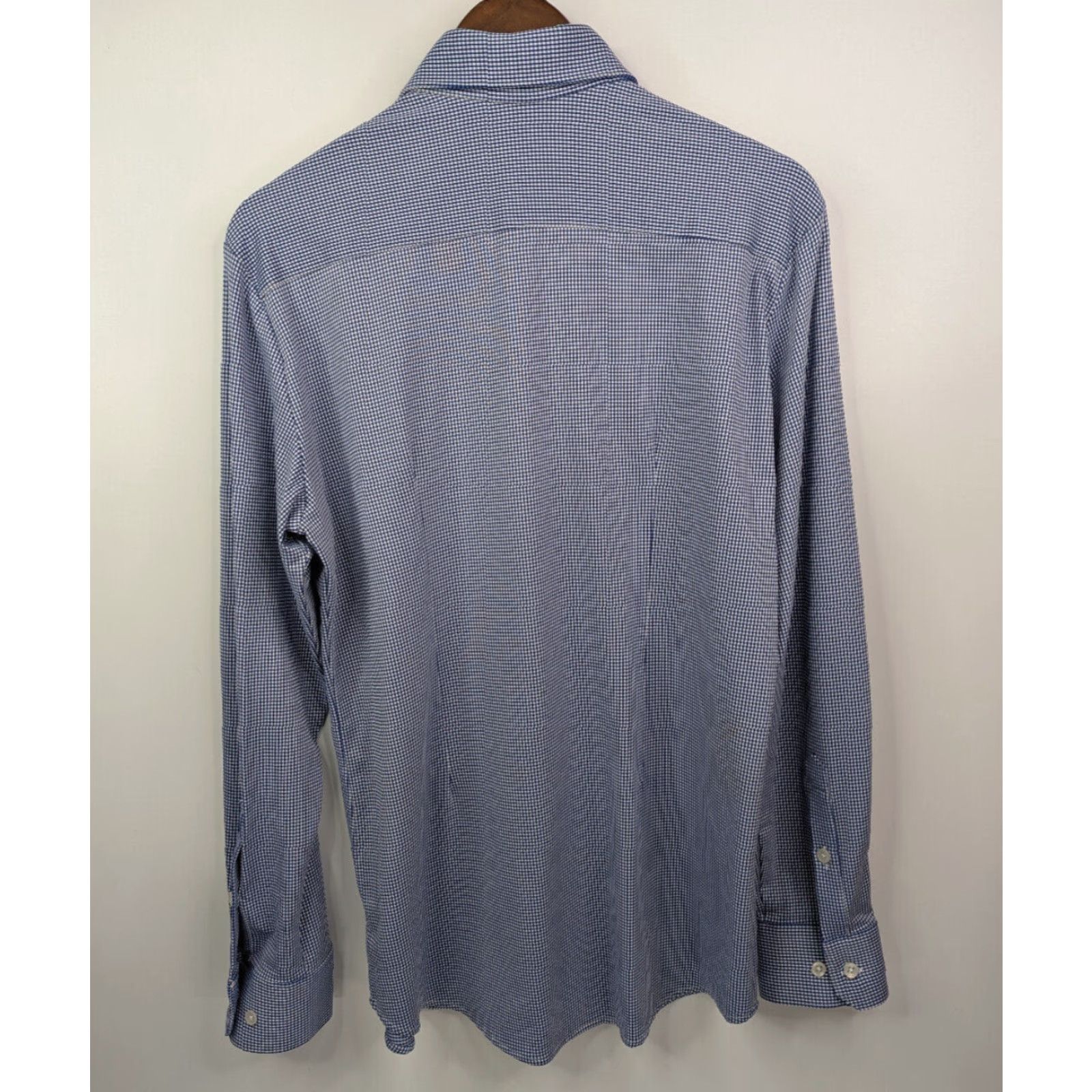 Mizzen+Main Mizzen+Main Check Performance Shirt Men's L Spinnaker Collection Blue Long Sleeve Button-Up Collared Shirt USA, Modern, Casual, Business Mens Size US L / EU 52-54 / 3 - 4 Thumbnail