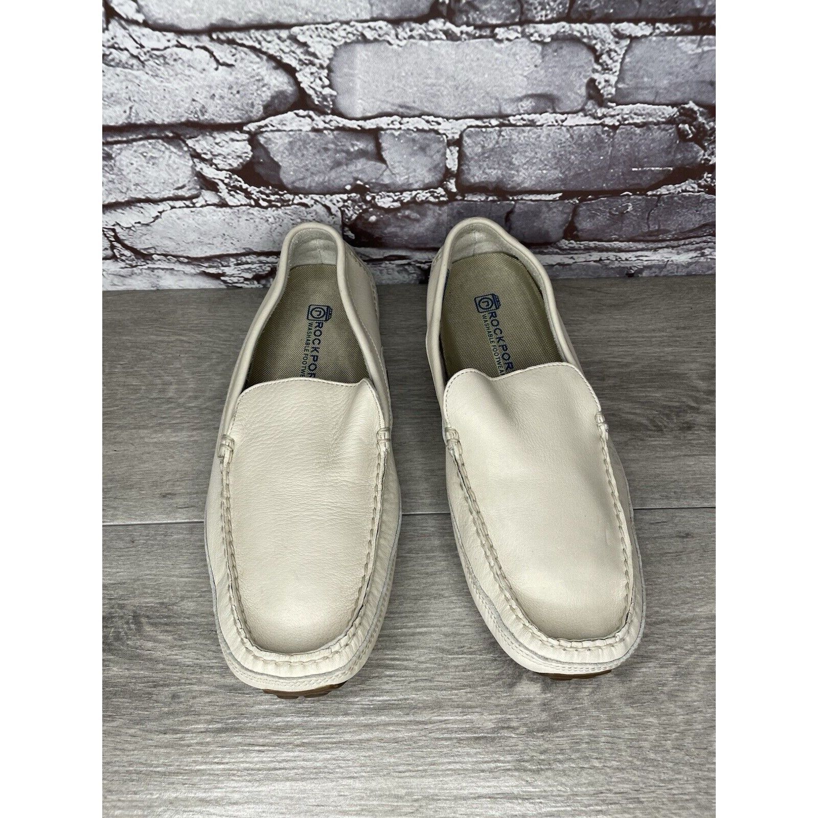 Rockport Rockport Washable Footwear Ivory Cream Leather Driving Shoes Size US 10.5 / EU 43-44 - 18 Thumbnail