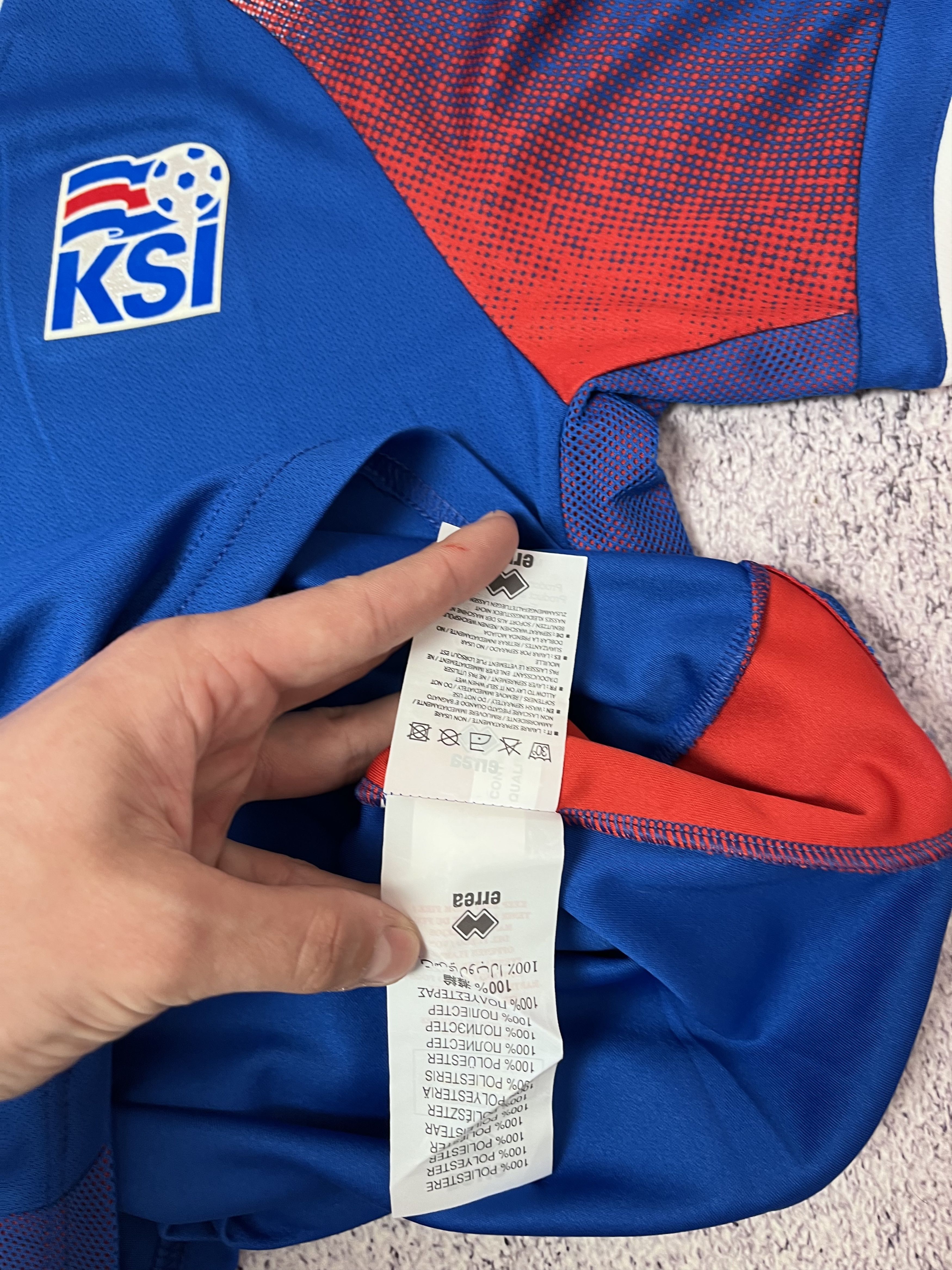 Errea Men soccer jersey Iseland KSI size Xs errea sport Size US XS / EU 42 / 0 - 10 Thumbnail