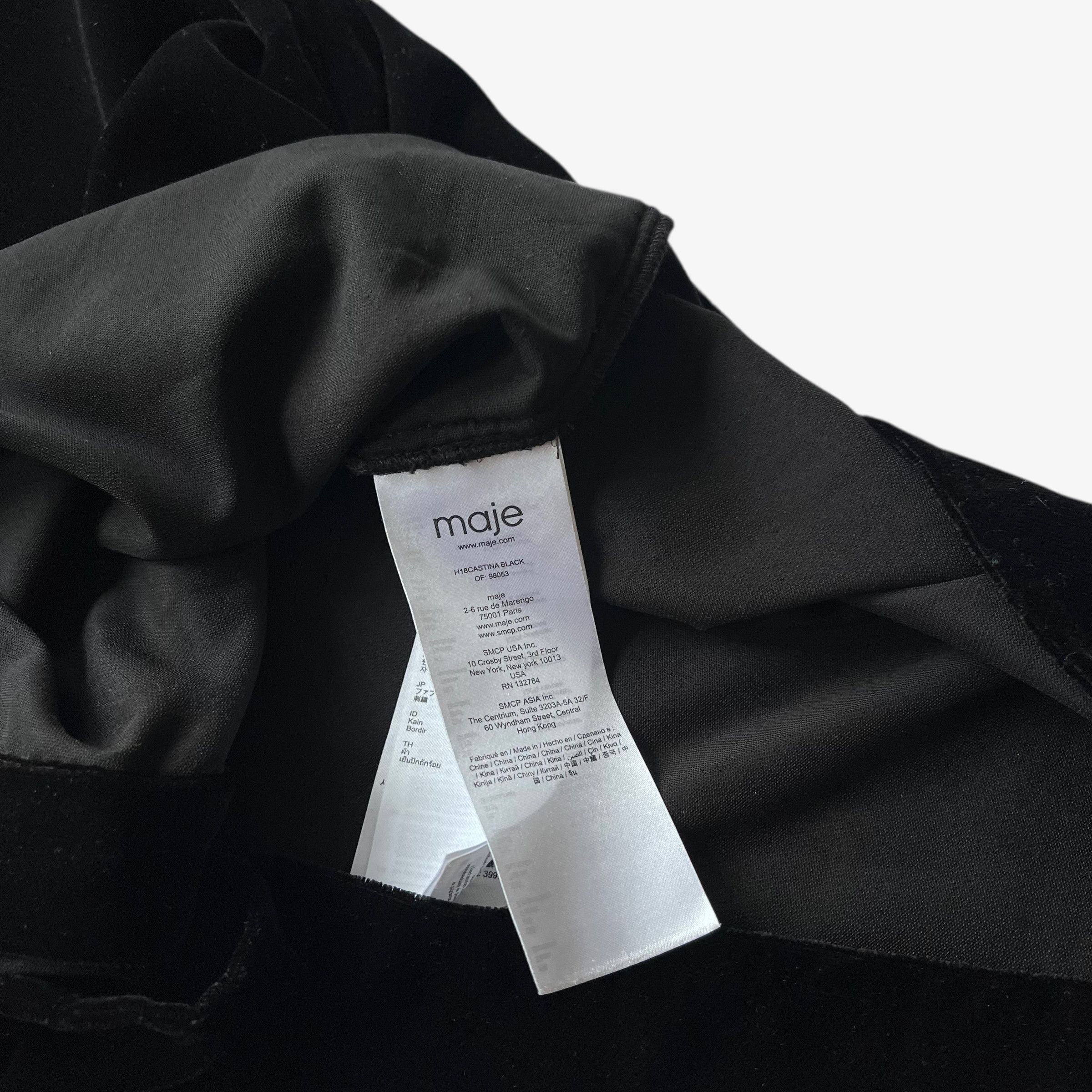 Maje Women's Maje Black Velour Shirt With Floral Embroidery Size S / US 4 / IT 40 - 5 Thumbnail