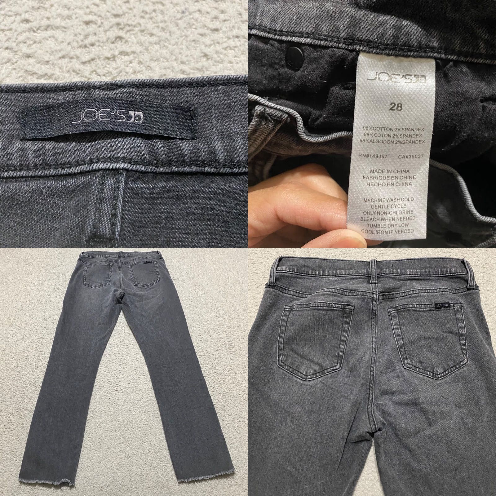 Vintage Joes Jeans Mens Jeans 28 Gray Denim Mid Rise Slim Straight 5-Pocket Design Shirt? Size US 28 / EU 44 - 8 Thumbnail