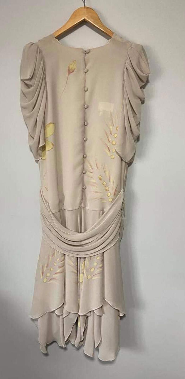 Other Vintage 80’s Dress Floral 1980’s Drop Waist - Size AU/UK 16 Size XL / US 12-14 / IT 48-50 - 5 Thumbnail