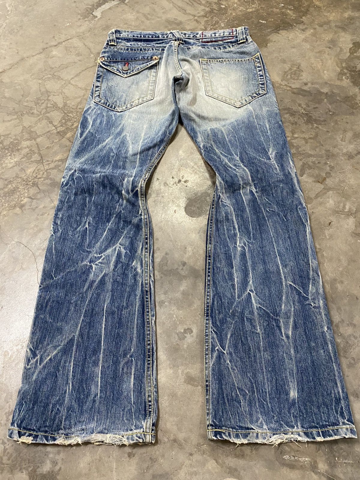 Hysteric Glamour Flare Jeans Blue Way Japan Distressed Denim p189 Size US 32 / EU 48 - 2 Thumbnail