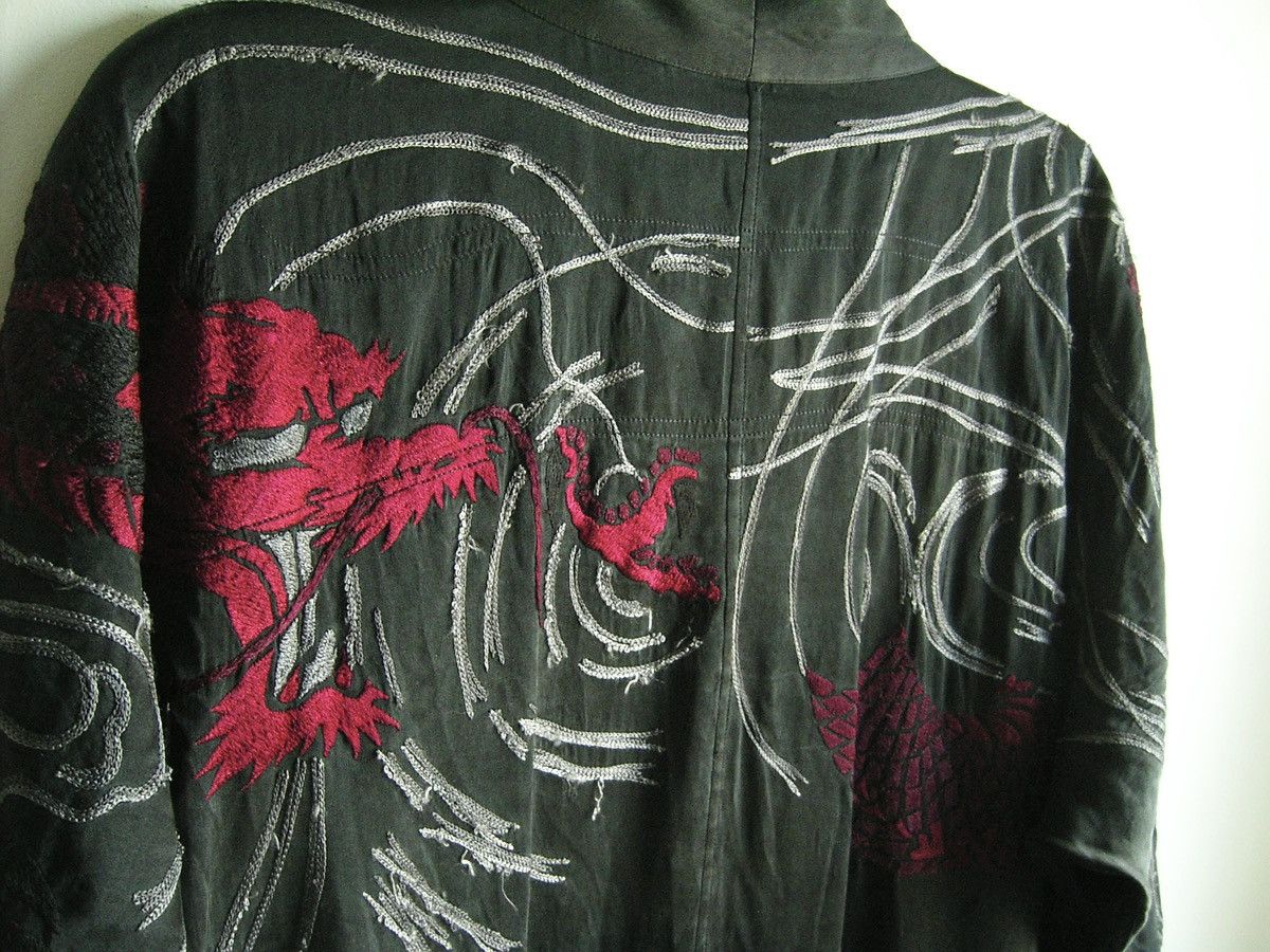 Gucci SS2001 GUCCI by TOM FORD Black Dragon Print Silk Kimono Size US L / EU 52-54 / 3 - 5 Thumbnail