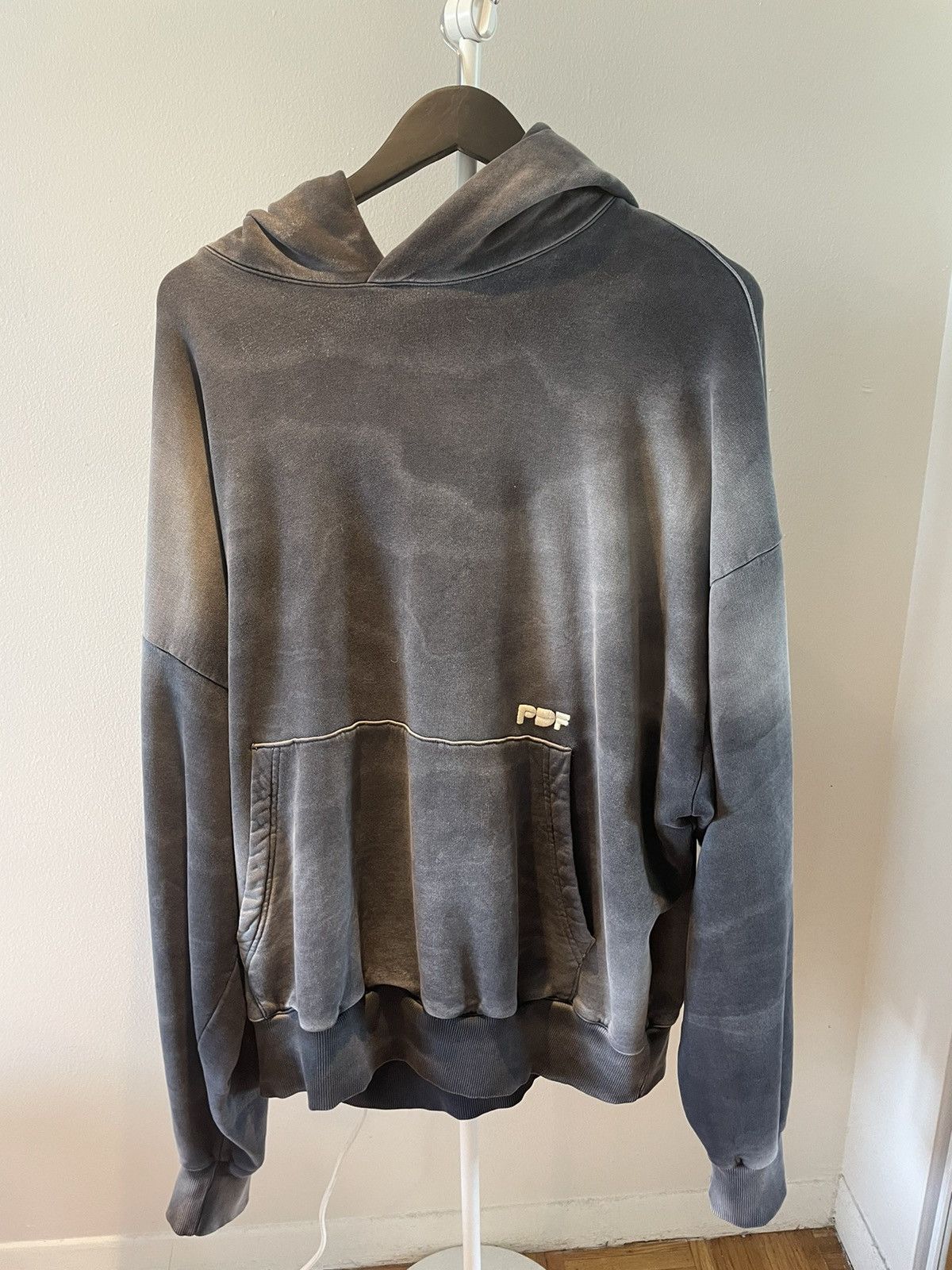 image of Pdf x Project Domenico Formchetti Laser Hoodie J000 in Grey, Men's (Size 2XL)