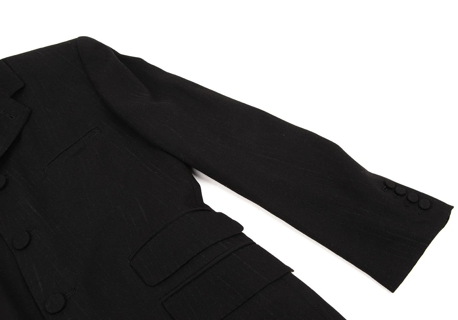 Jean Paul Gaultier Flap Pocket Design Shadow Stripe Jacket in Black Size 48 Size US M / EU 48-50 / 2 - 6 Thumbnail
