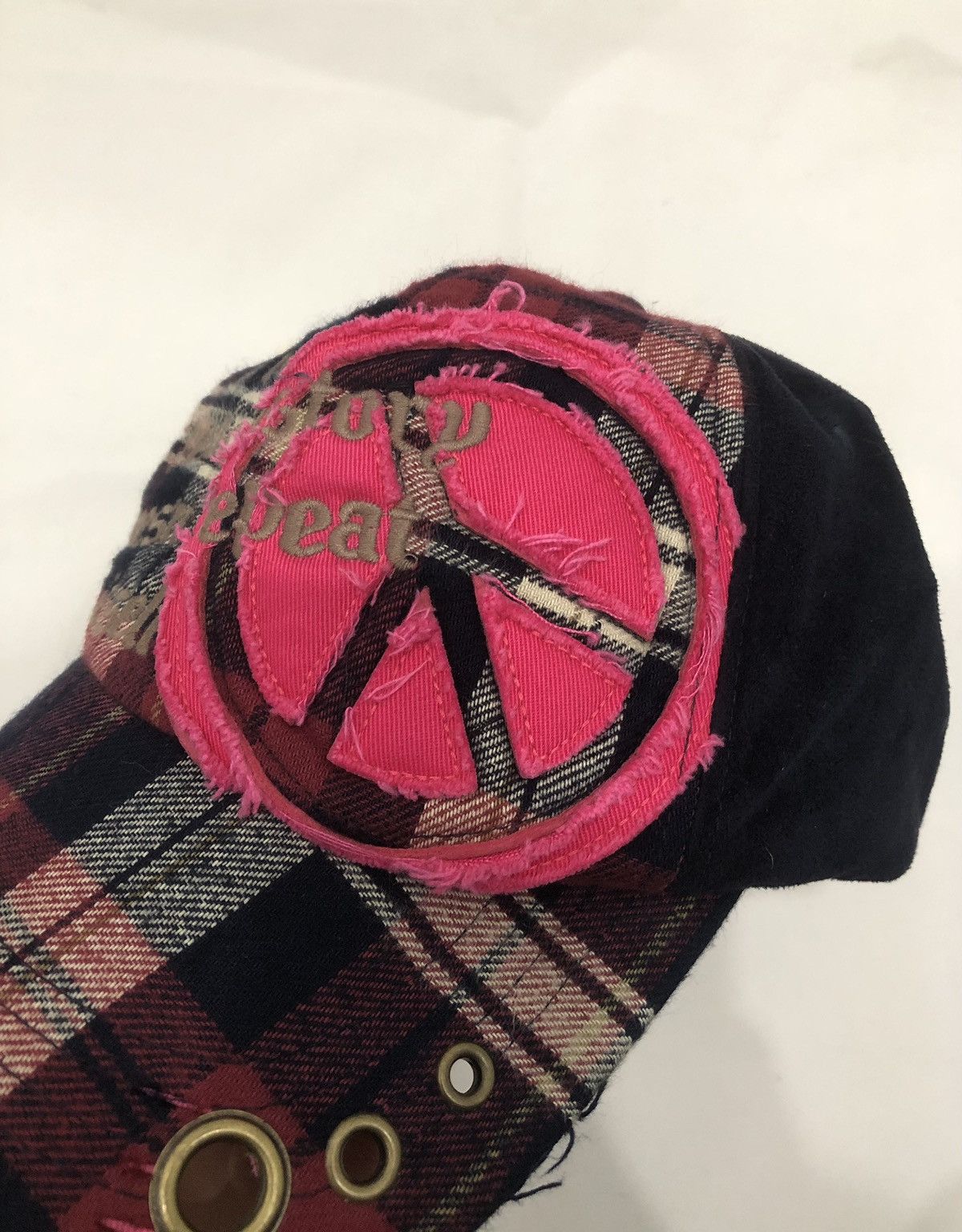 Beauty Beast × Hysteric Glamour × Japanese Brand Distressed Studded Poem Japanese Cap Rock Punk Style Size ONE SIZE - 4 Thumbnail