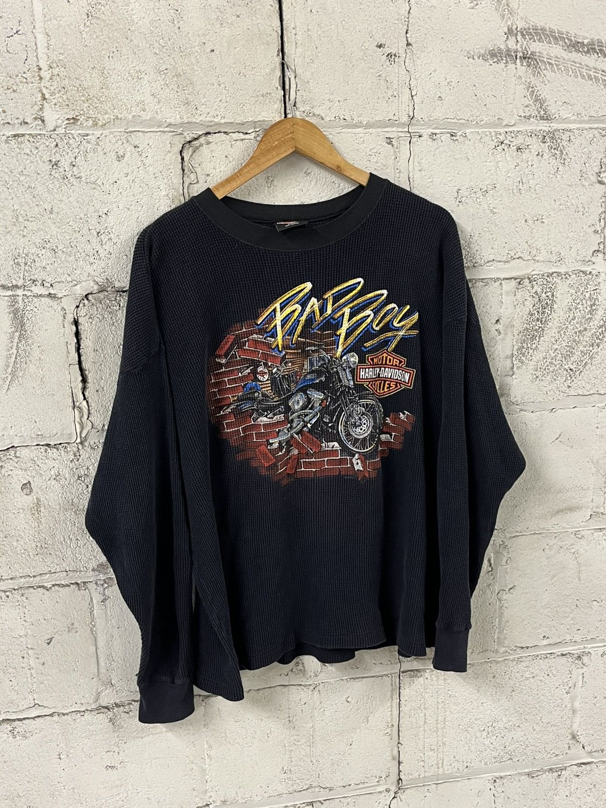 Harley Davidson Vintage Harley Davidson thermal rare, grunge skater hype Size US XXL / EU 58 / 5 - 3 Thumbnail