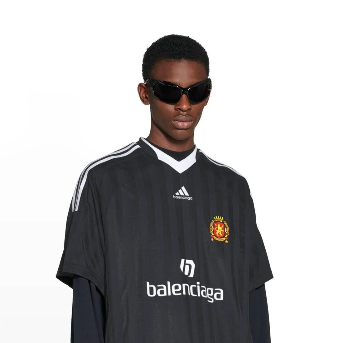 Adidas × Balenciaga CC000013 Balenciaga Adidas Football/ Soccer Jersey in Black Size US M / EU 48-50 / 2 - 4 Thumbnail