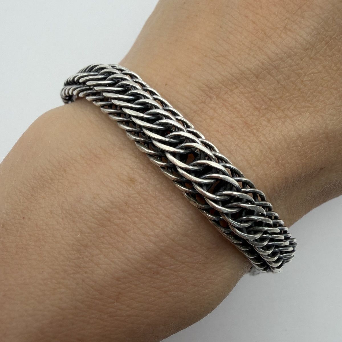Sterling Silver Vintage Sterling Silver 925 Foxtail Chain Bracelet 20cm Size ONE SIZE - 2 Thumbnail