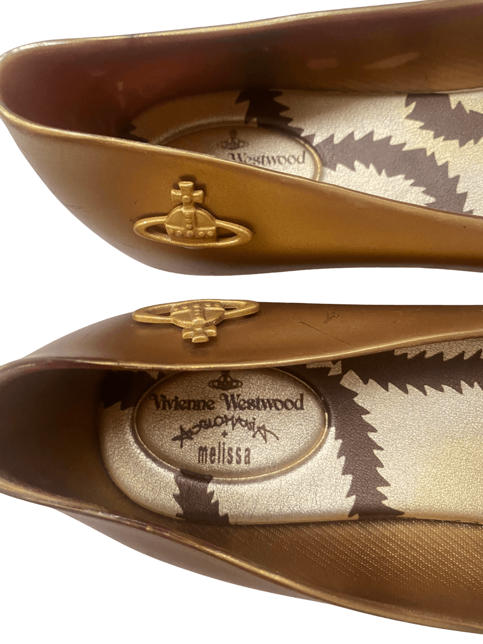Vivienne Westwood 2 pair Vivienne Westwood Melissa Gold Rubber Shoe Sandal Size US 8 / IT 38 - 5 Thumbnail