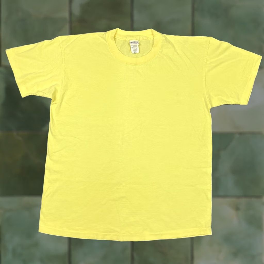 Vintage VINTAGE Vivaldi T-Shirt Yellow 100% Cotton Single Stitch Large Mens 90s 80s Vintage Shirt Short Sleeve Crew Neck USA Made Size US L / EU 52-54 / 3 - 1 Thumbnail