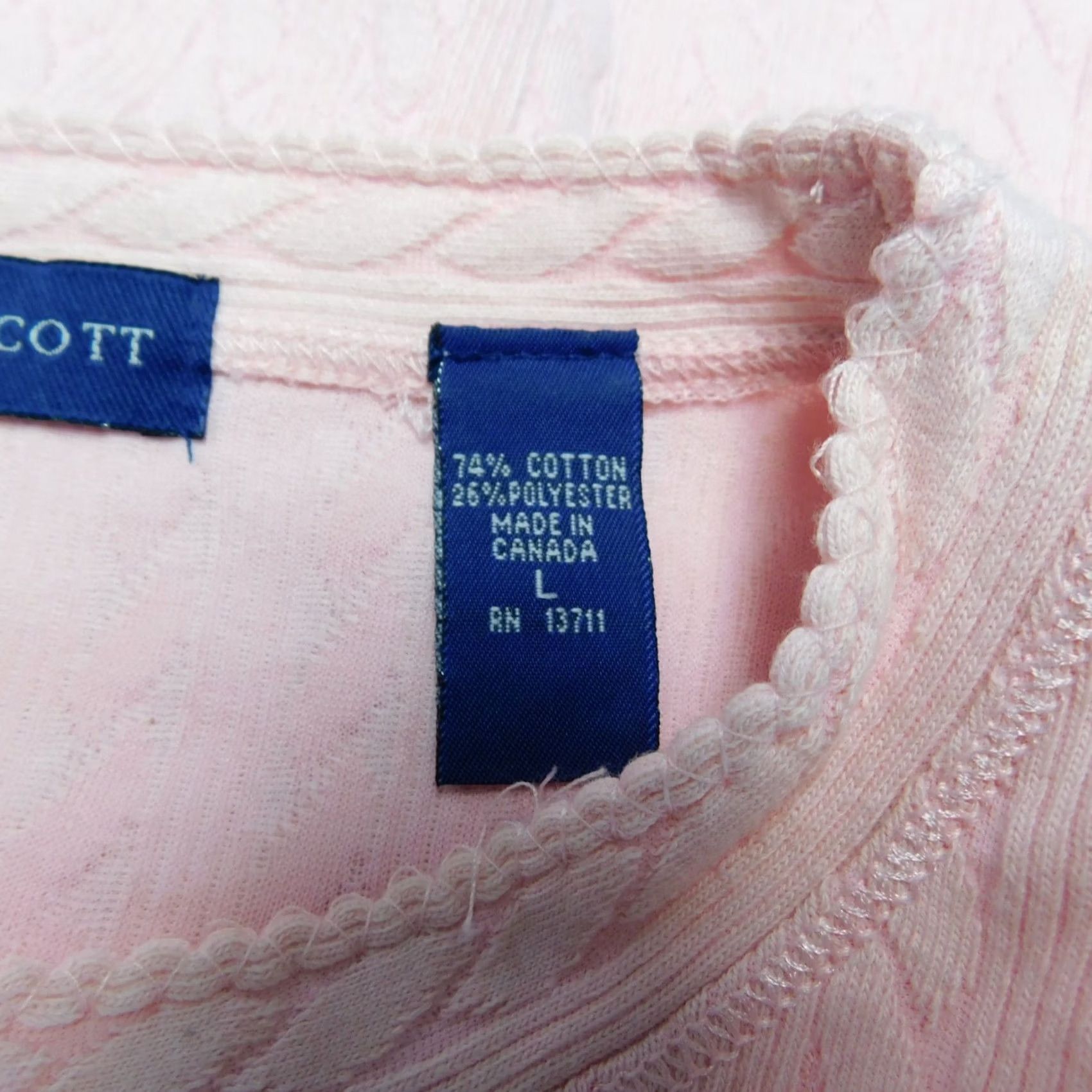 Vintage Karen Scott Pink Cable Knit T-Shirt Large Crew Neck Short Sleeve Women's Casual Size L / US 10 / IT 46 - 5 Thumbnail