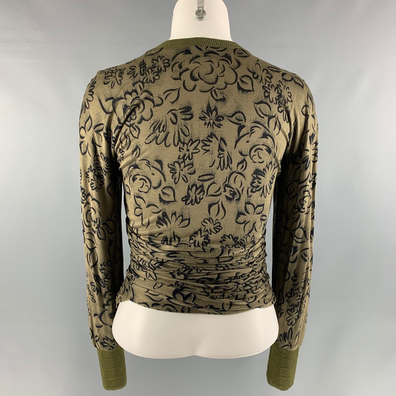 Versace VINTAGE GIANNI VERSACE Green and Black Abstract Pullover Size S / US 4 / IT 40 - 3 Thumbnail