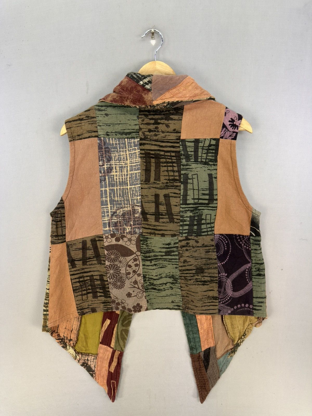 Japanese Brand Plaisir Femme Avant Garde Patchwork Vest Size L / US 10 / IT 46 - 4 Thumbnail