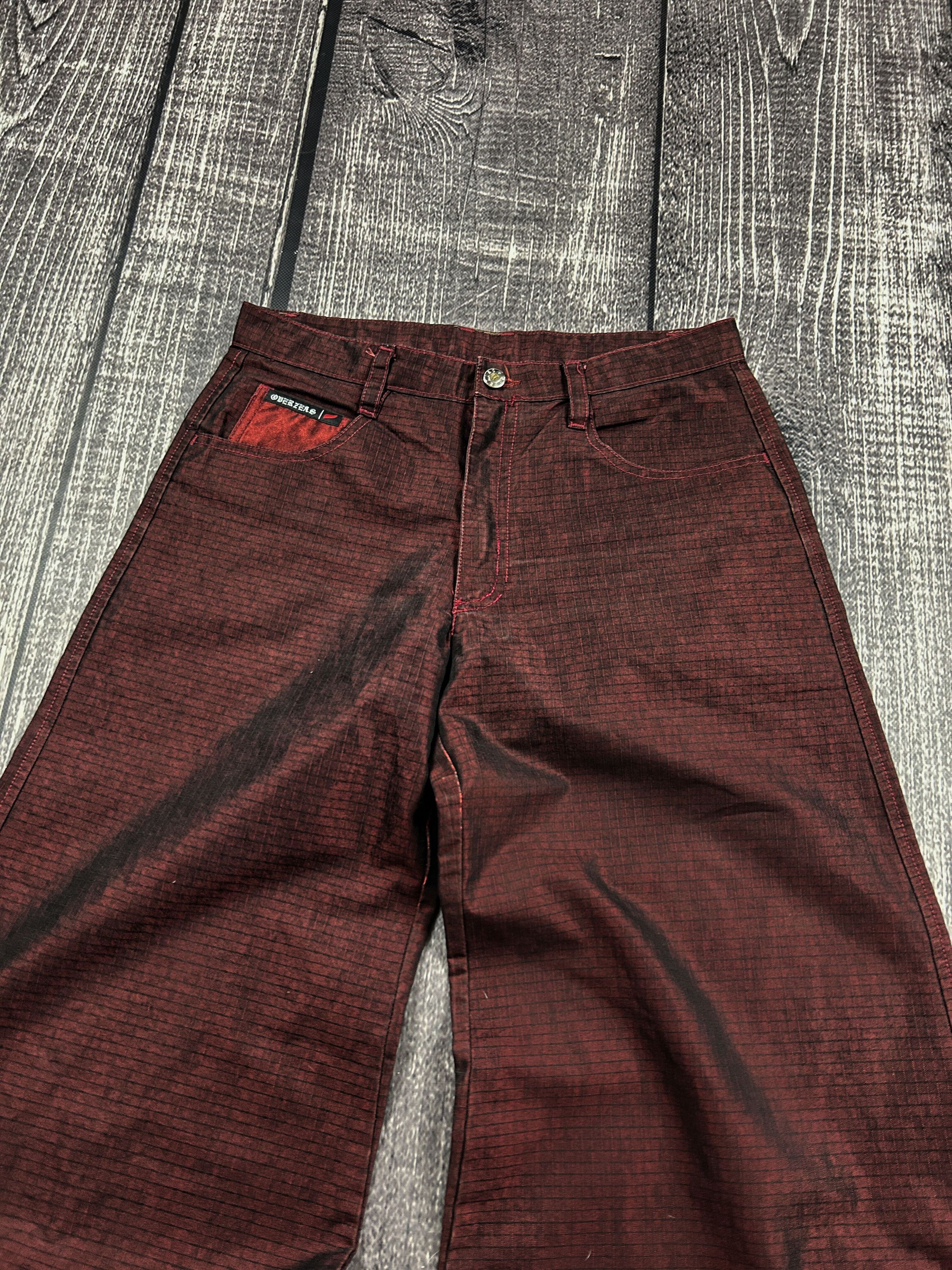 Infinite Archives Y2K Burgundy Cargo Pants Wide Leg Utility Streetwear Size US 30 / EU 46 - 6 Thumbnail