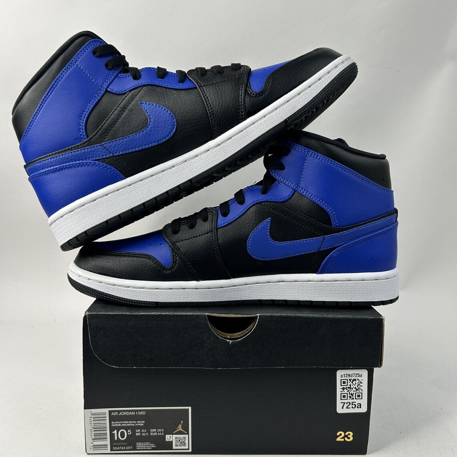 Nike Nike Shoes Air Jordan 1 Mid Retro “Hyper Royal” 2024 Size US 10.5 / EU 43-44 - 3 Thumbnail