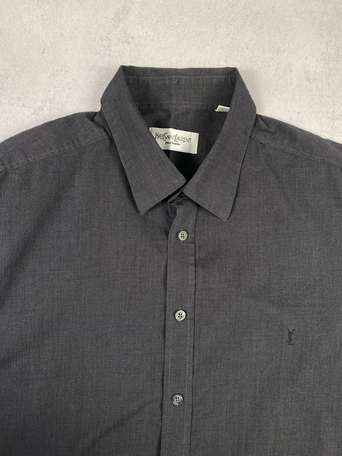Yves Saint Laurent Yves Saint Laurent Classic Logo Button Up Cotton Shirt Size US XL / EU 56 / 4 - 6 Thumbnail