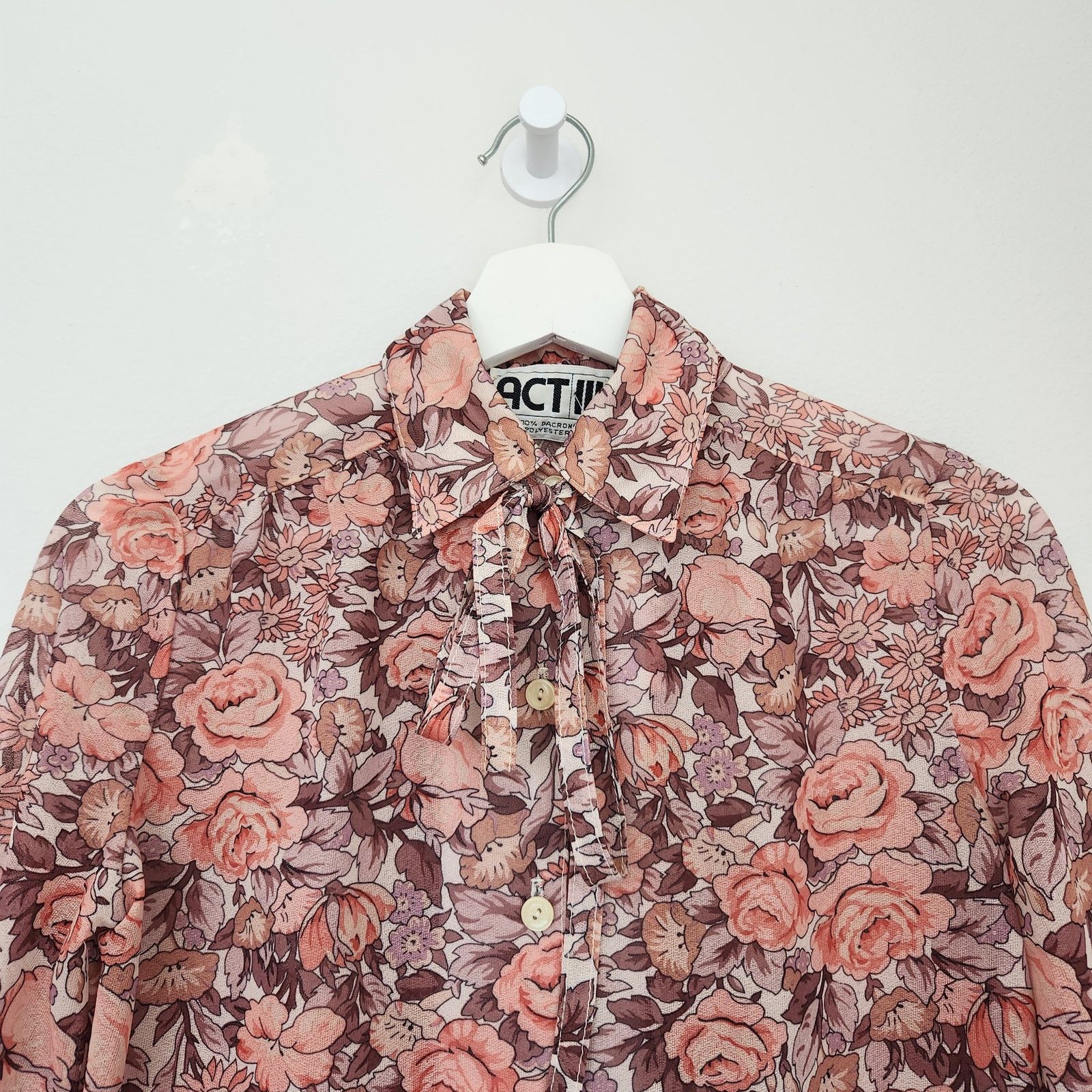 Vintage Vintage 70s Fall Floral Long Sleeve Button Down Blouse S Size S / US 4 / IT 40 - 4 Thumbnail