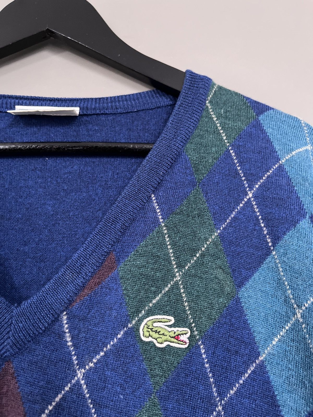 Lacoste Lacoste Vintage Argyle Diamonds Golf Sweater Jumper Size US XL / EU 56 / 4 - 3 Thumbnail