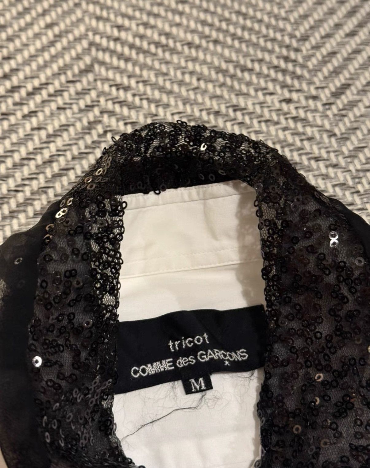 Comme des Garcons COMME des GARCONS tricot Lace & Sequin Collar Shirt K24 Size M / US 6-8 / IT 42-44 - 2 Thumbnail