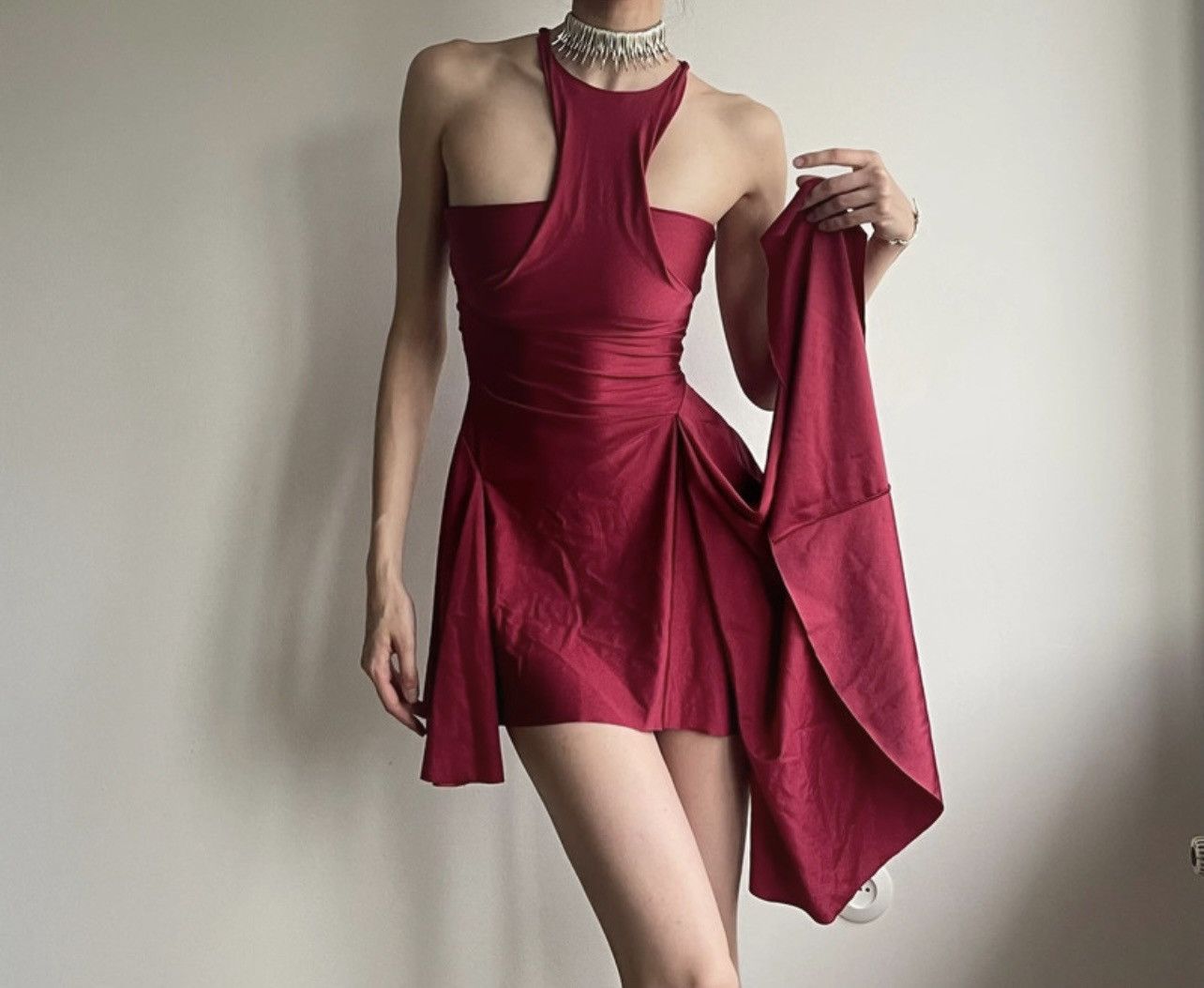 Other Red asymmetrical mini dress coquette ellegant dancing Size XS / US 0-2 / IT 36-38 - 3 Thumbnail